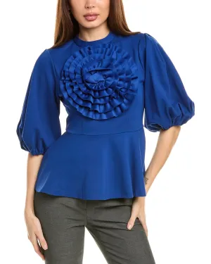 Gracia Puff Sleeve Peplum Top