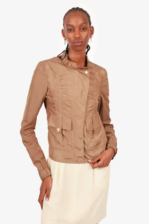 Gucci Brown Ruffle Windbreaker Size 38