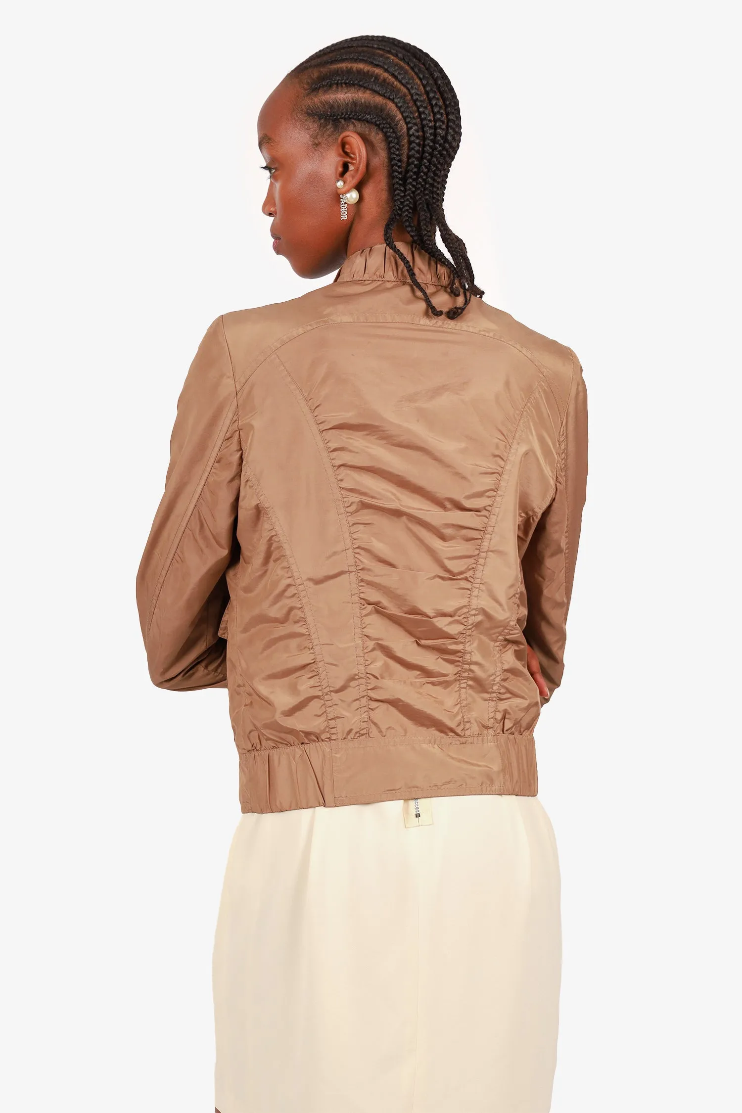 Gucci Brown Ruffle Windbreaker Size 38