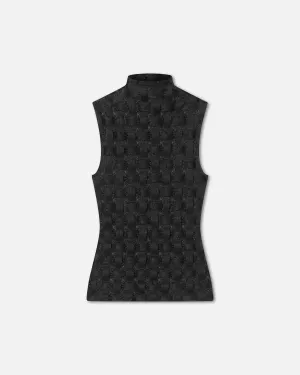 Harriett Seersucker Top In Black