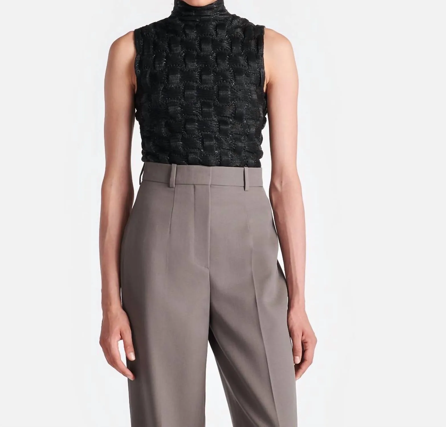 Harriett Seersucker Top In Black