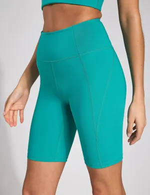 High Waisted Bike Short - Peacock