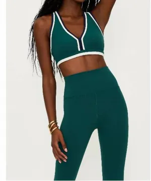 Ida Top In Pine Green Colorblock