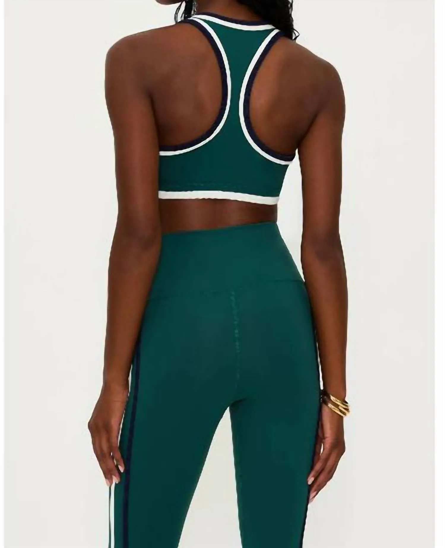 Ida Top In Pine Green Colorblock