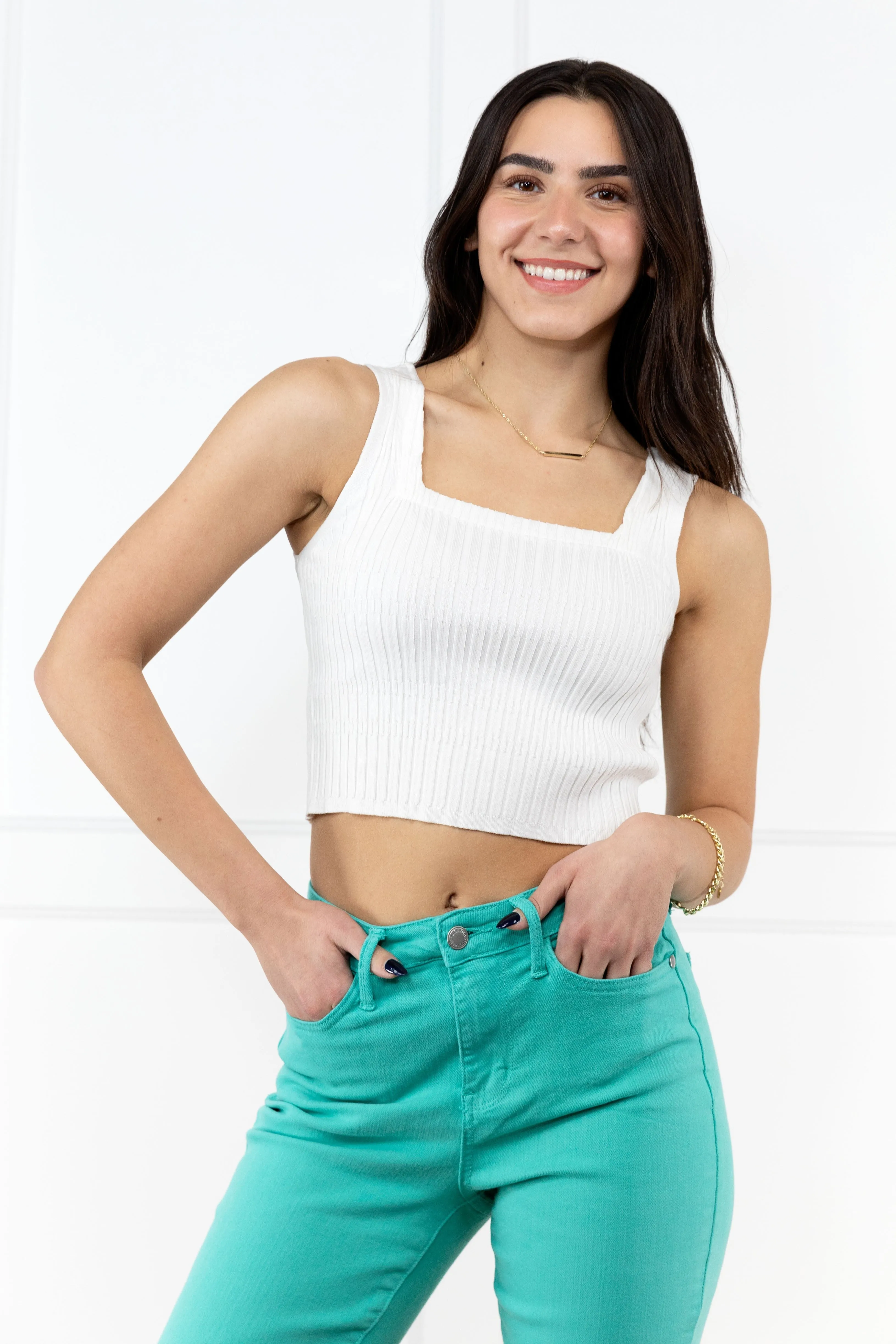 In The Clouds Women's Stretchy Ribbed Tank Top