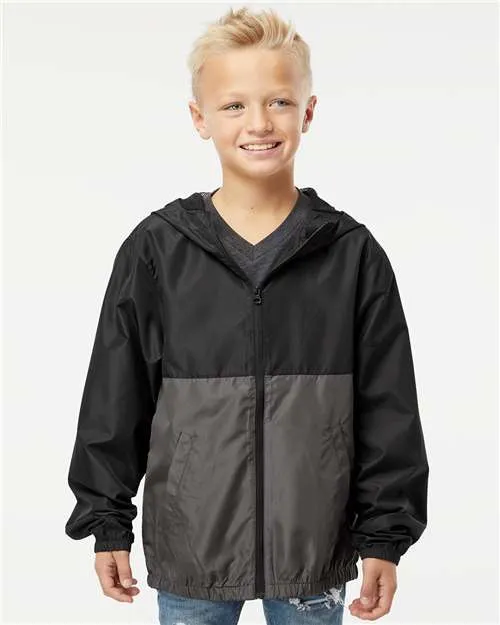 Independent Trading Co. EXP24YWZ Youth Lightweight Windbreaker Full-Zip Jacket