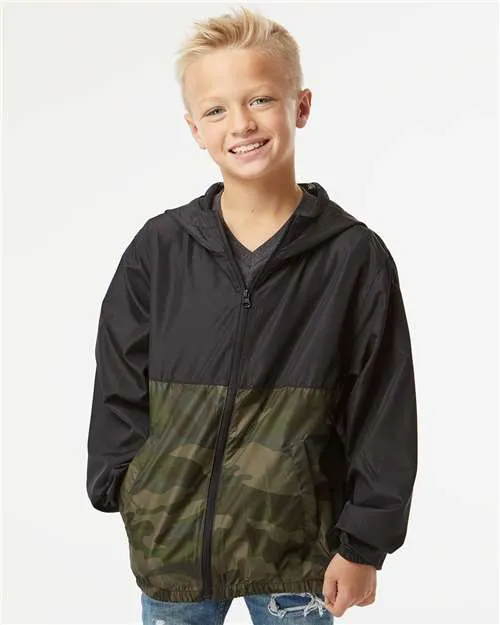Independent Trading Co. EXP24YWZ Youth Lightweight Windbreaker Full-Zip Jacket