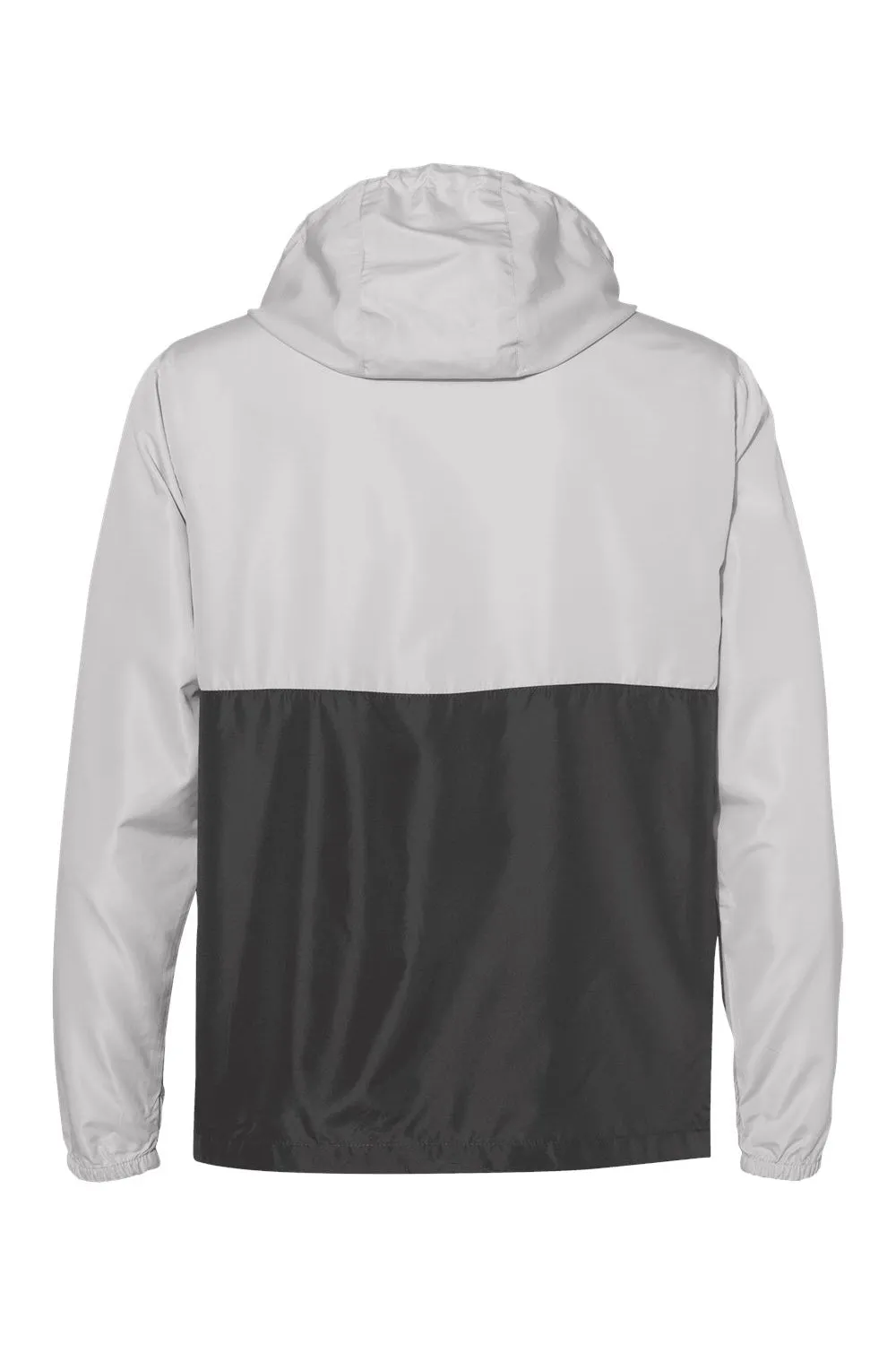 Independent Trading Company Mens Water Resistant 1/4 Zip Windbreaker Hooded Jacket - Smoke Grey/Graphite Grey