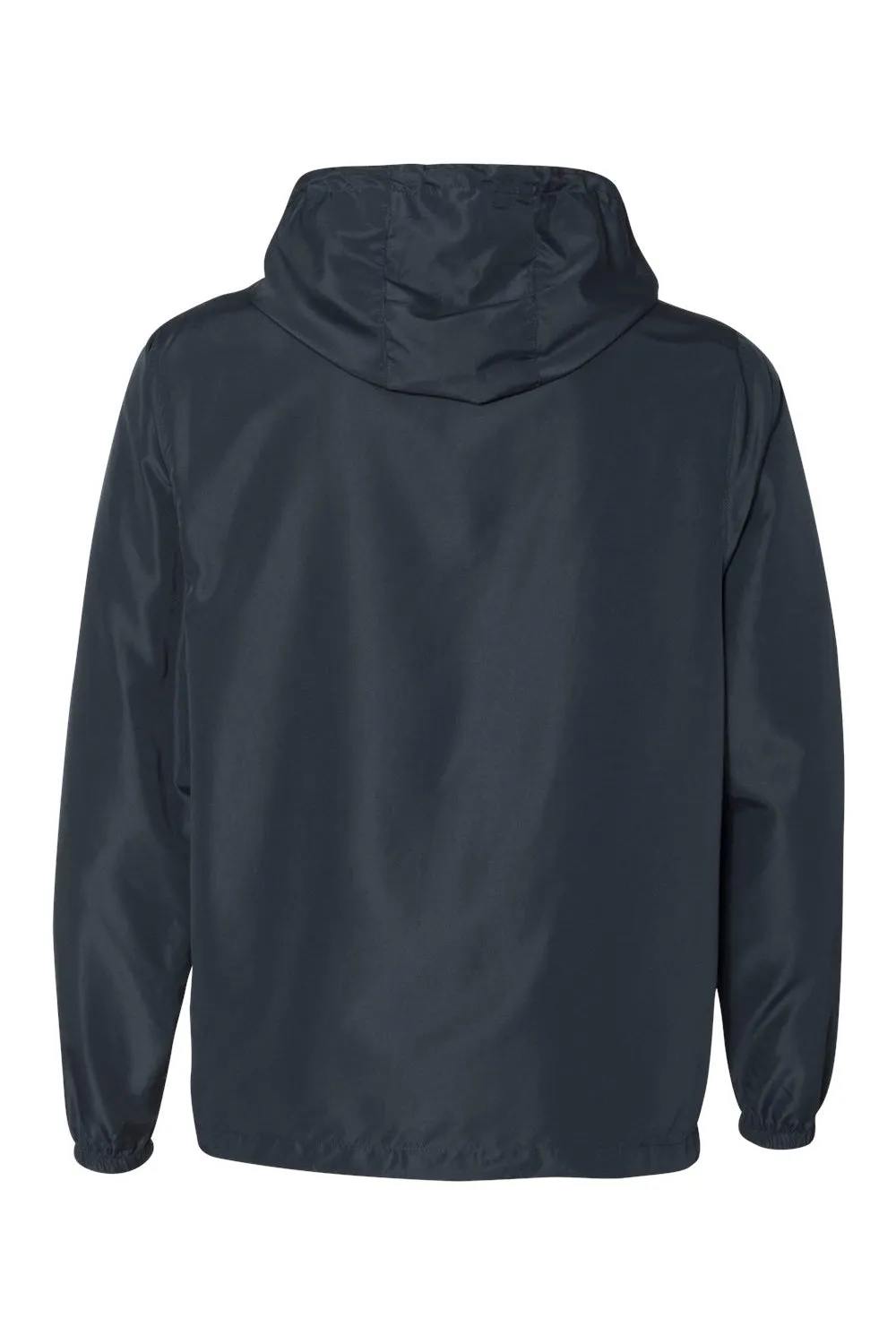 Independent Trading Company Mens Water Resistant Full Zip Windbreaker Hooded Jacket - Classic Navy Blue