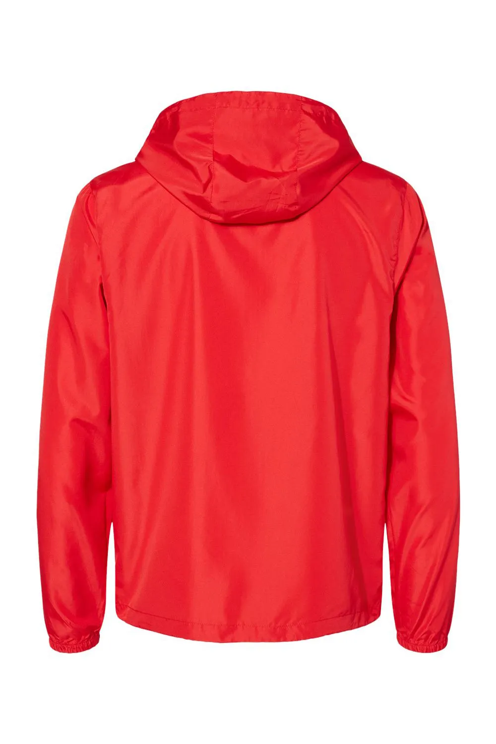 Independent Trading Company Mens Water Resistant Full Zip Windbreaker Hooded Jacket - Red