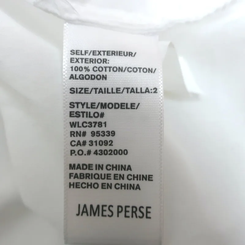 James Perse Oversized Button Front Boy Shirt White Cotton Size 2 Long Sleeve Top