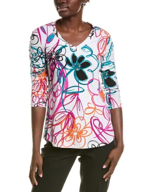 Joseph Ribkoff Cinched Sleeve Top