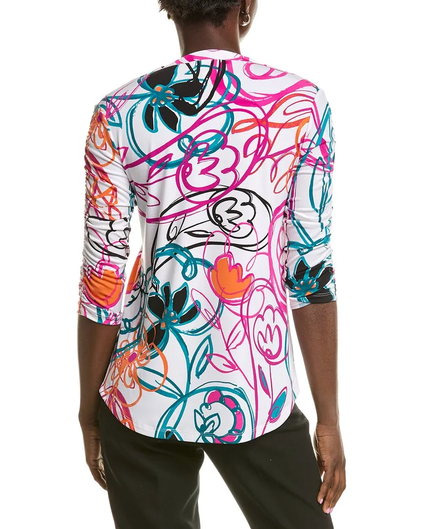 Joseph Ribkoff Cinched Sleeve Top