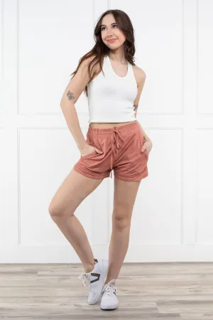 Keeping Moving Forward Women's Sporty Drawstring Waist Shorts