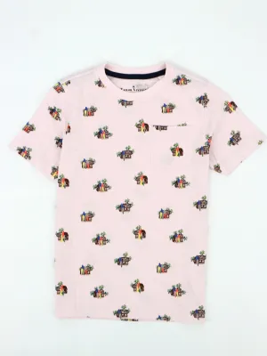Kids Boy Graphic Printed Side Pocket Top,Light Pink