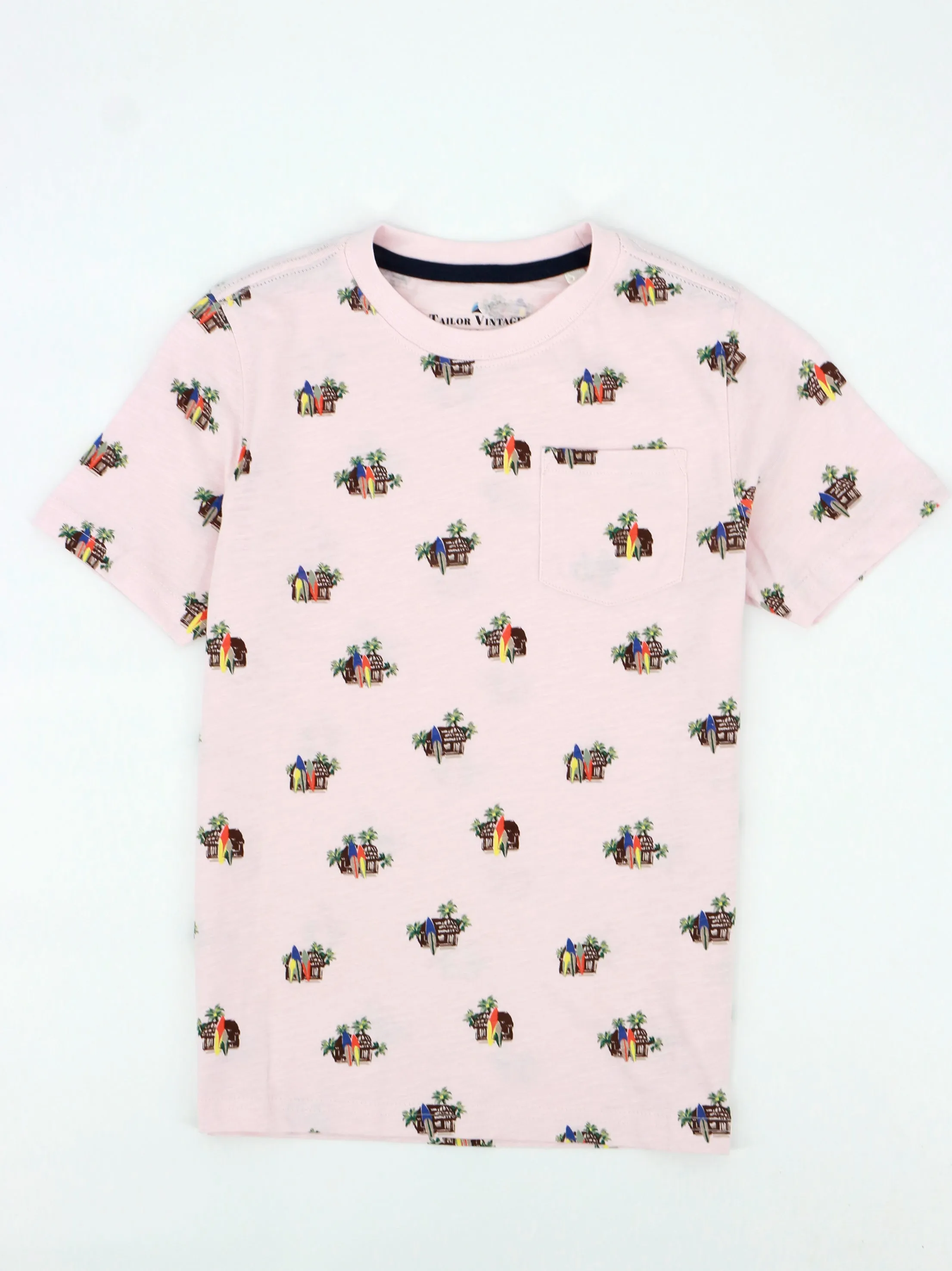 Kids Boy Graphic Printed Side Pocket Top,Light Pink