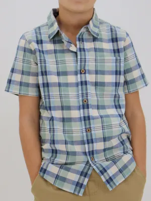Kids Boy Side Pocket Plaid Shirt,Multi