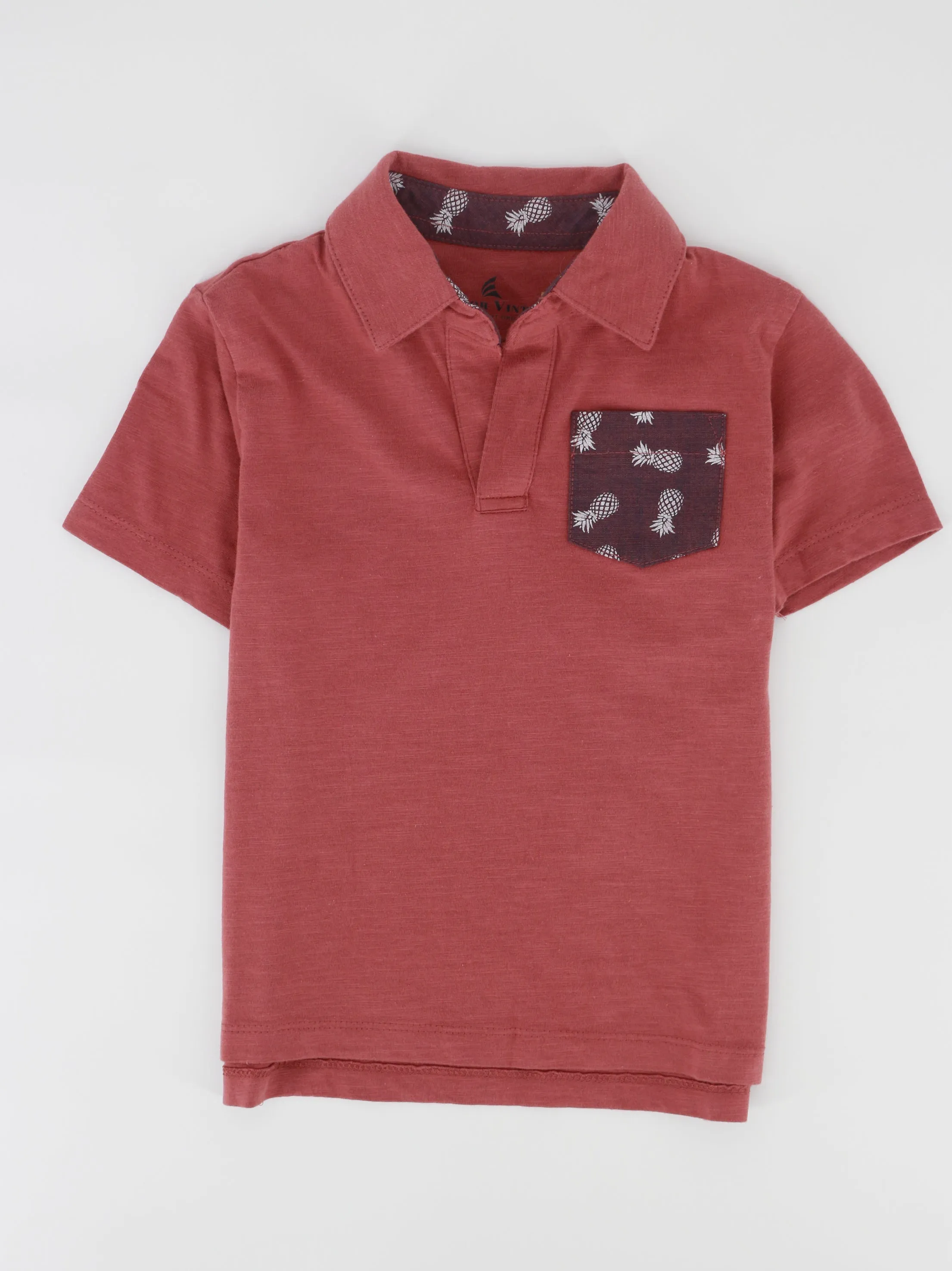Kids Boy Side Pocket Polo Shirt,Nude