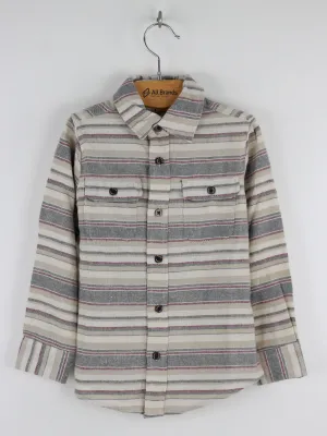 Kids Boy Striped Casual Shirt,Beige