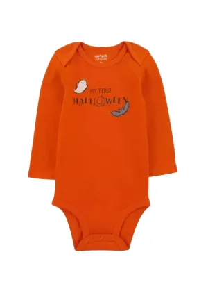 Kids Boy's Graphic Printed Bodysuit,Orange