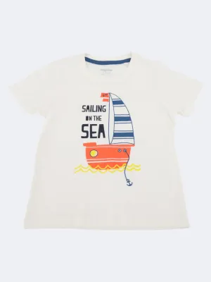 Kids Boy's Graphic Printed T-Shirt,White