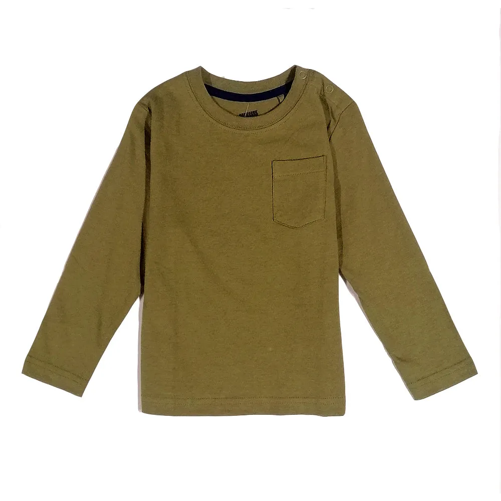 Kids Boy's Plain Top,Olive