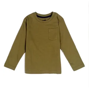 Kids Boy's Plain Top,Olive