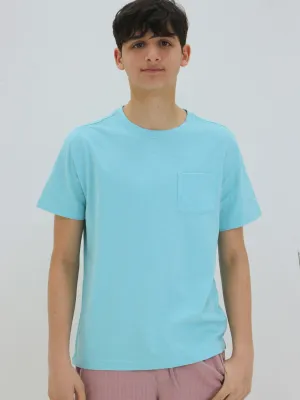 Kids Boys Side Pocket T-Shirt,Light Blue