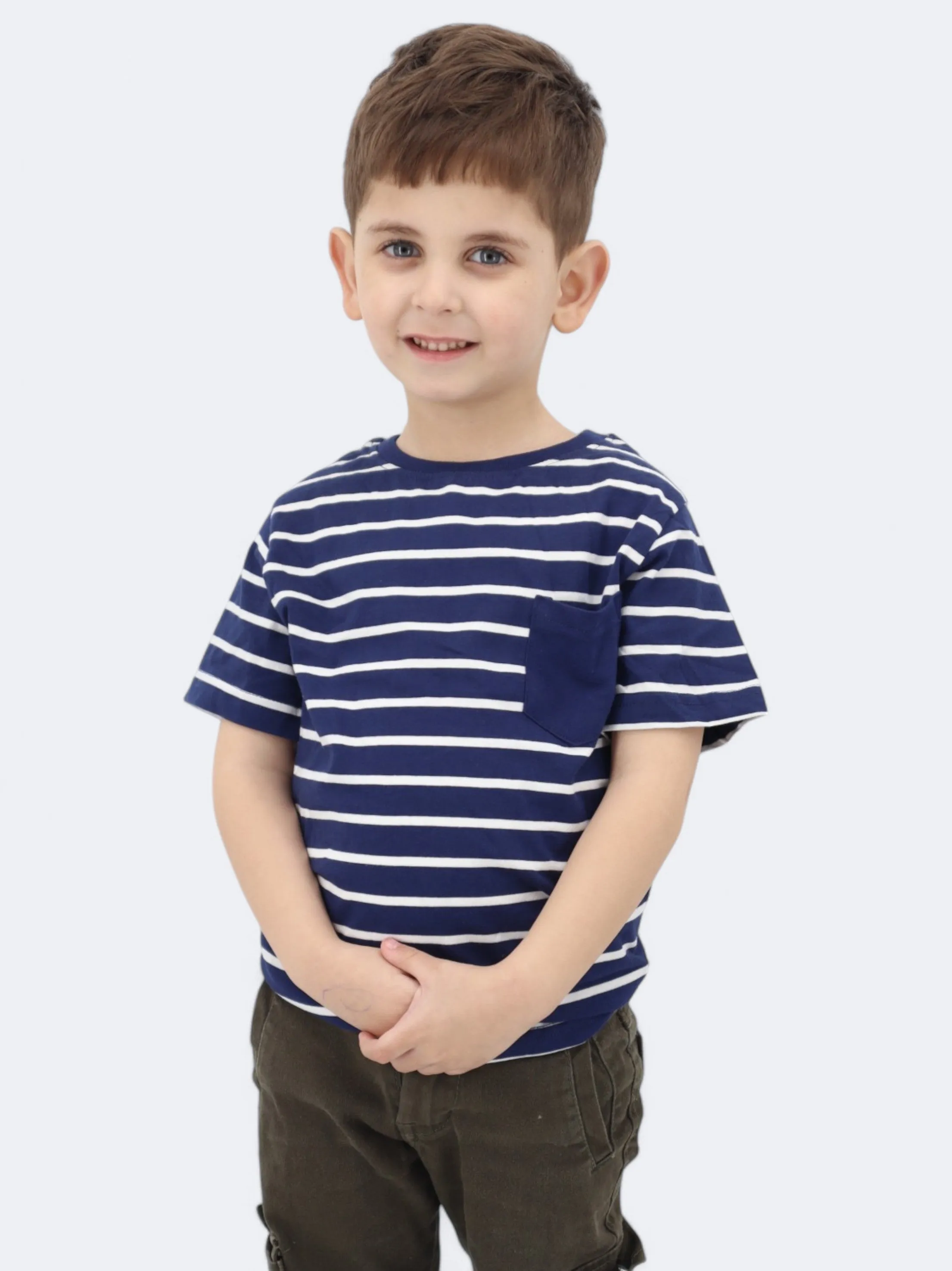 Kids Boy's Striped T-Shirt,Navy