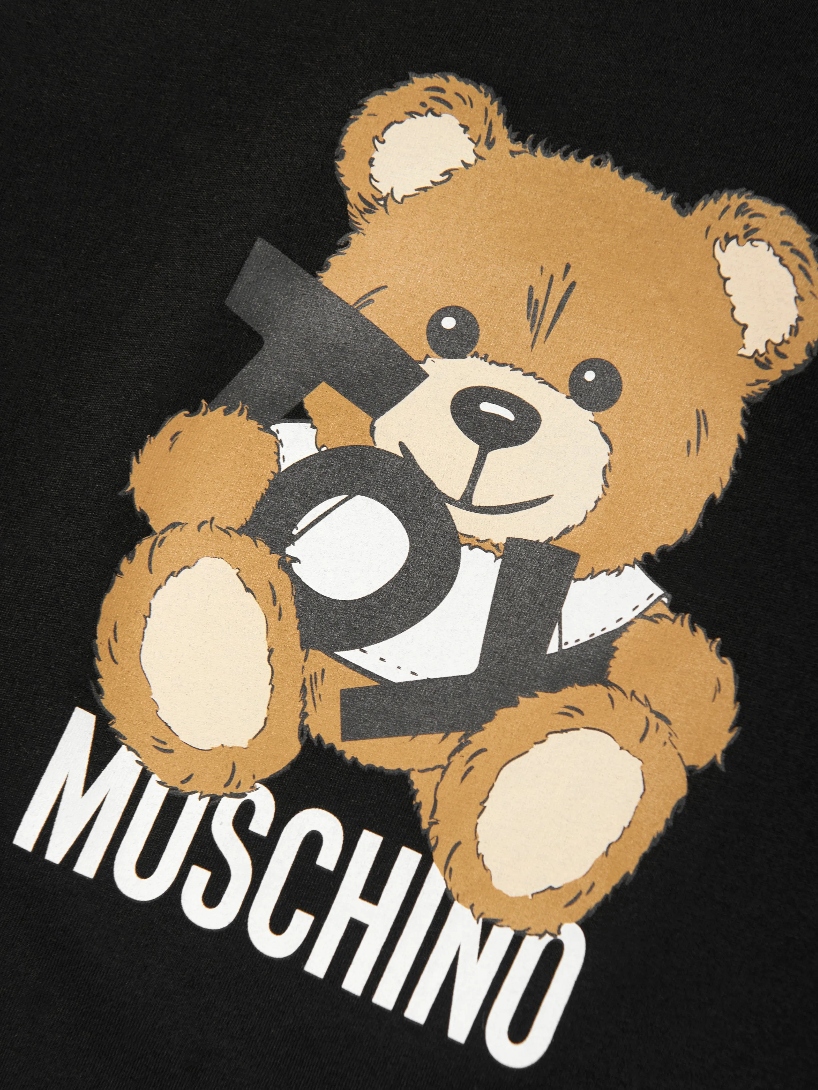 Kids Long Sleeve Teddy T-Shirt in Black