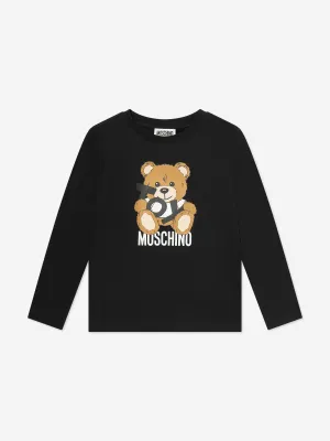 Kids Long Sleeve Teddy T-Shirt in Black
