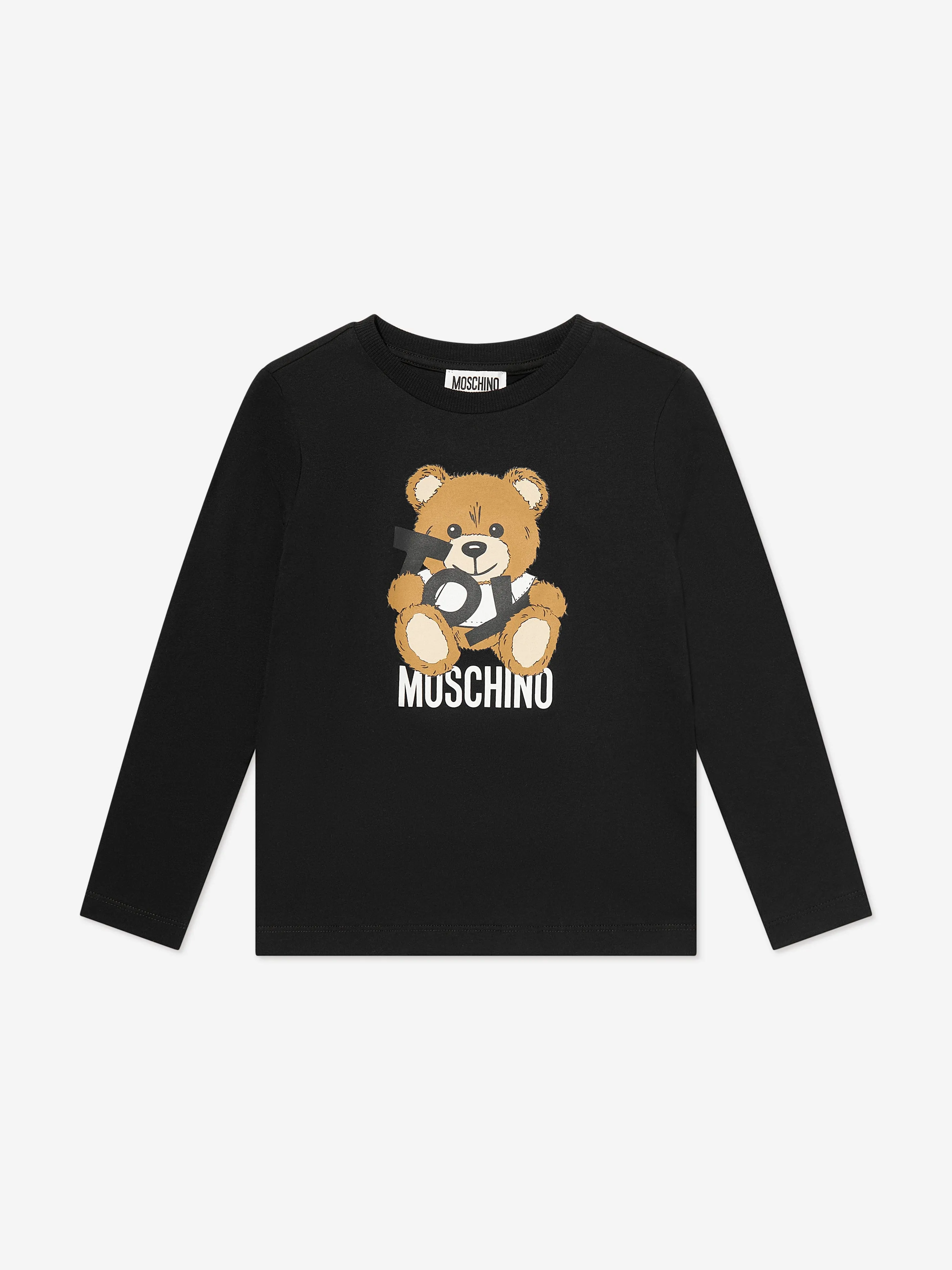 Kids Long Sleeve Teddy T-Shirt in Black