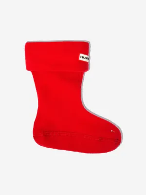 Kids Recycled Fleece Boot Socks in Red