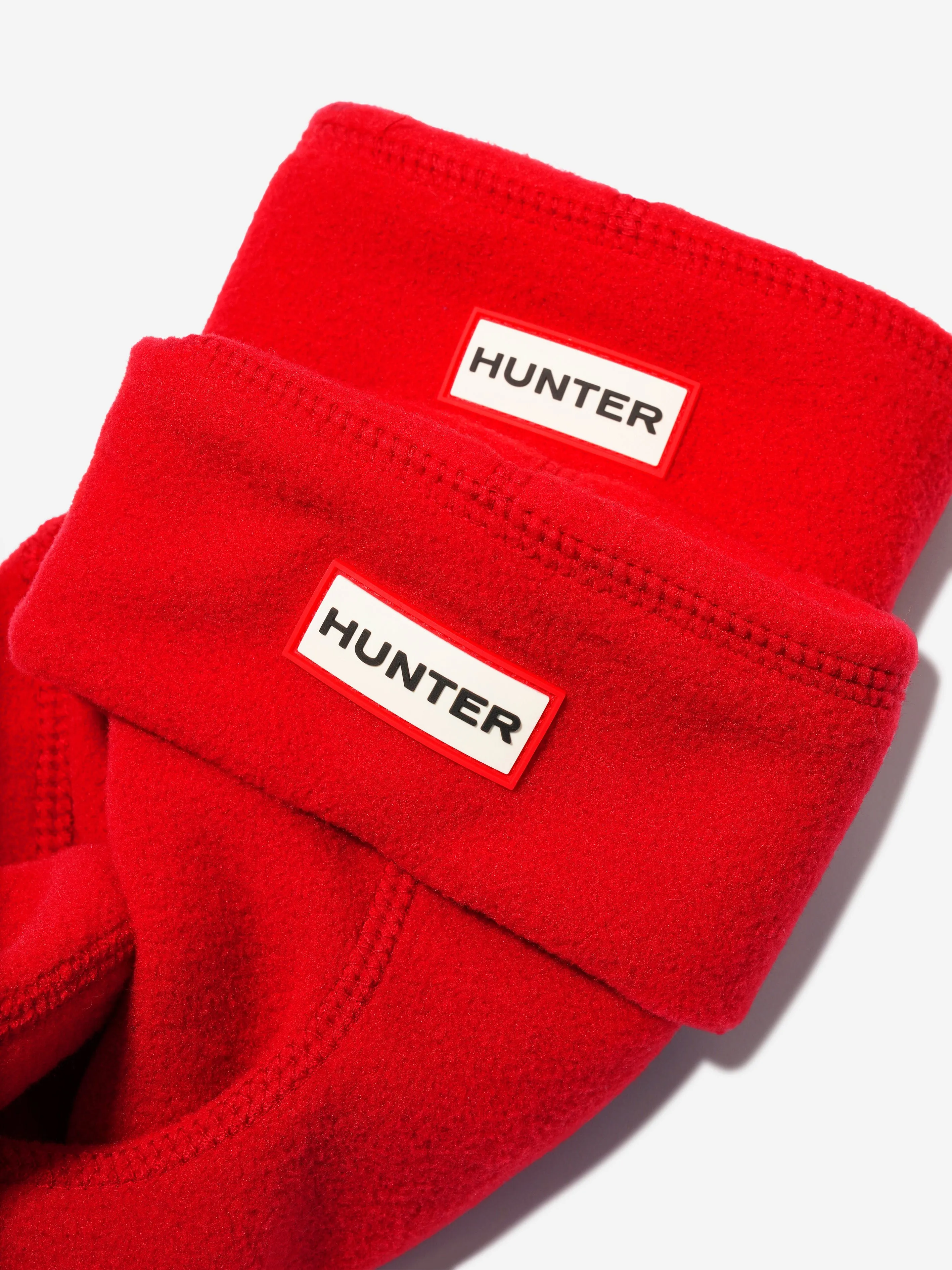 Kids Recycled Fleece Boot Socks in Red