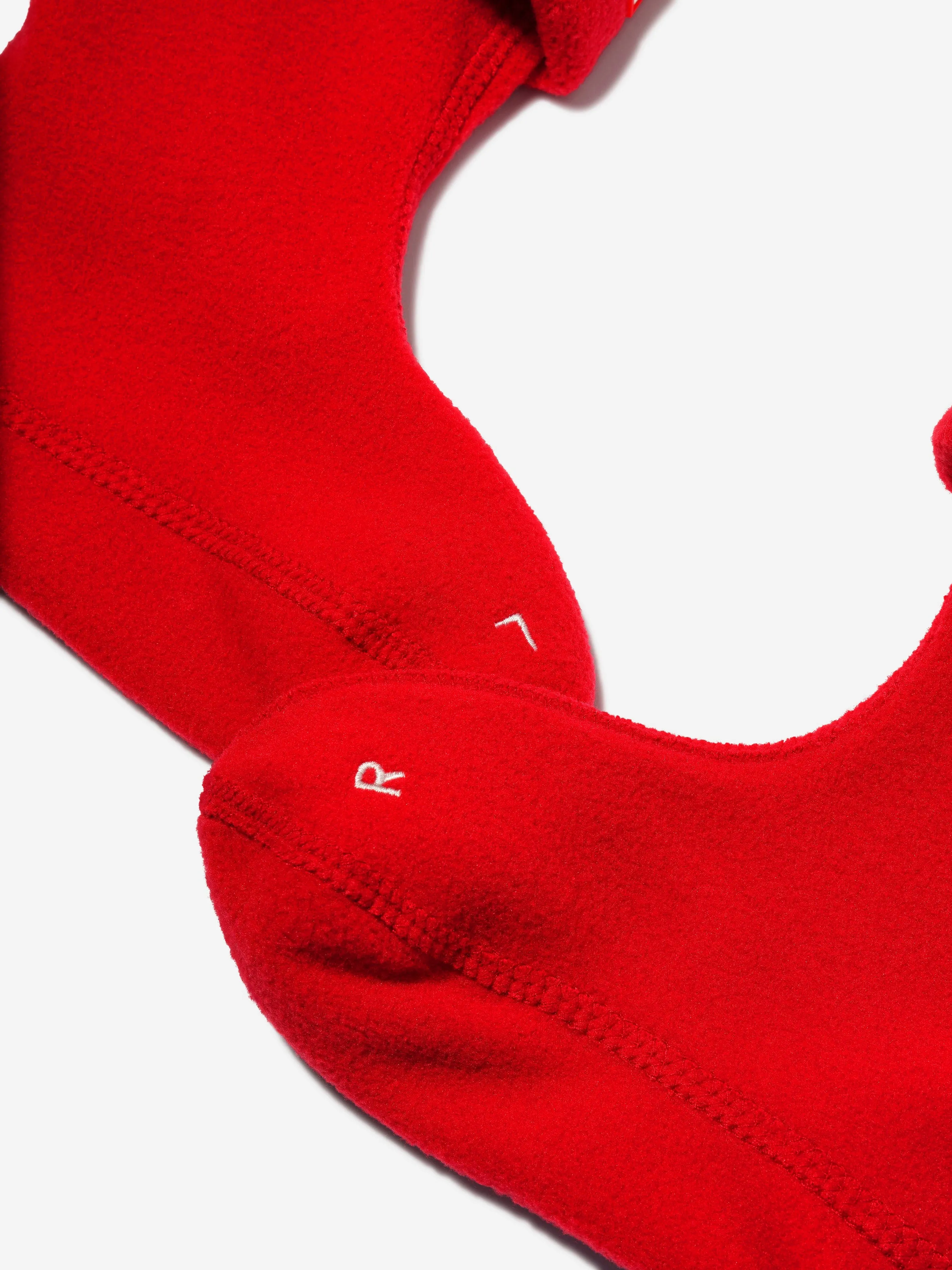 Kids Recycled Fleece Boot Socks in Red