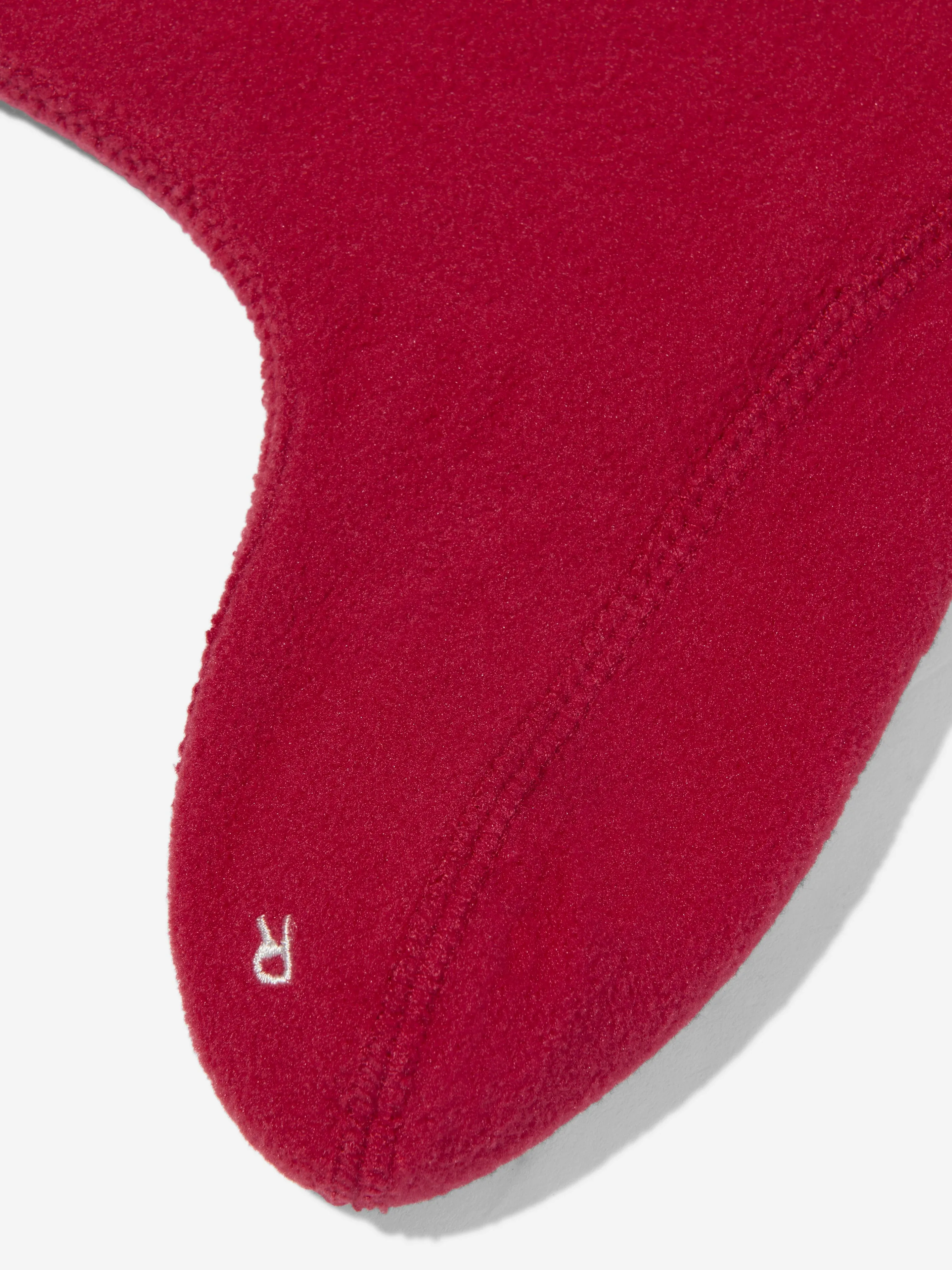Kids Recycled Fleece Boot Socks in Red