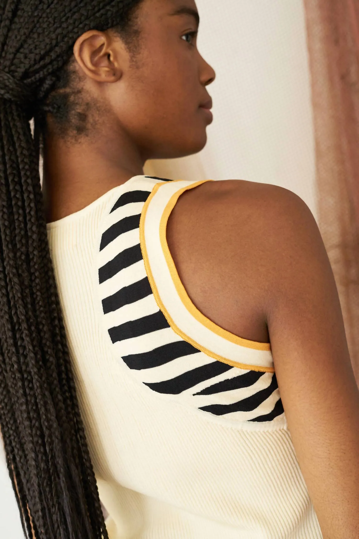 Knit Tank Top In Cream