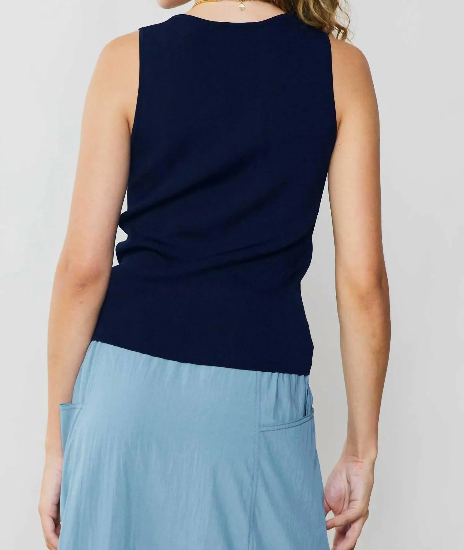 Knit Tank Top In Navy
