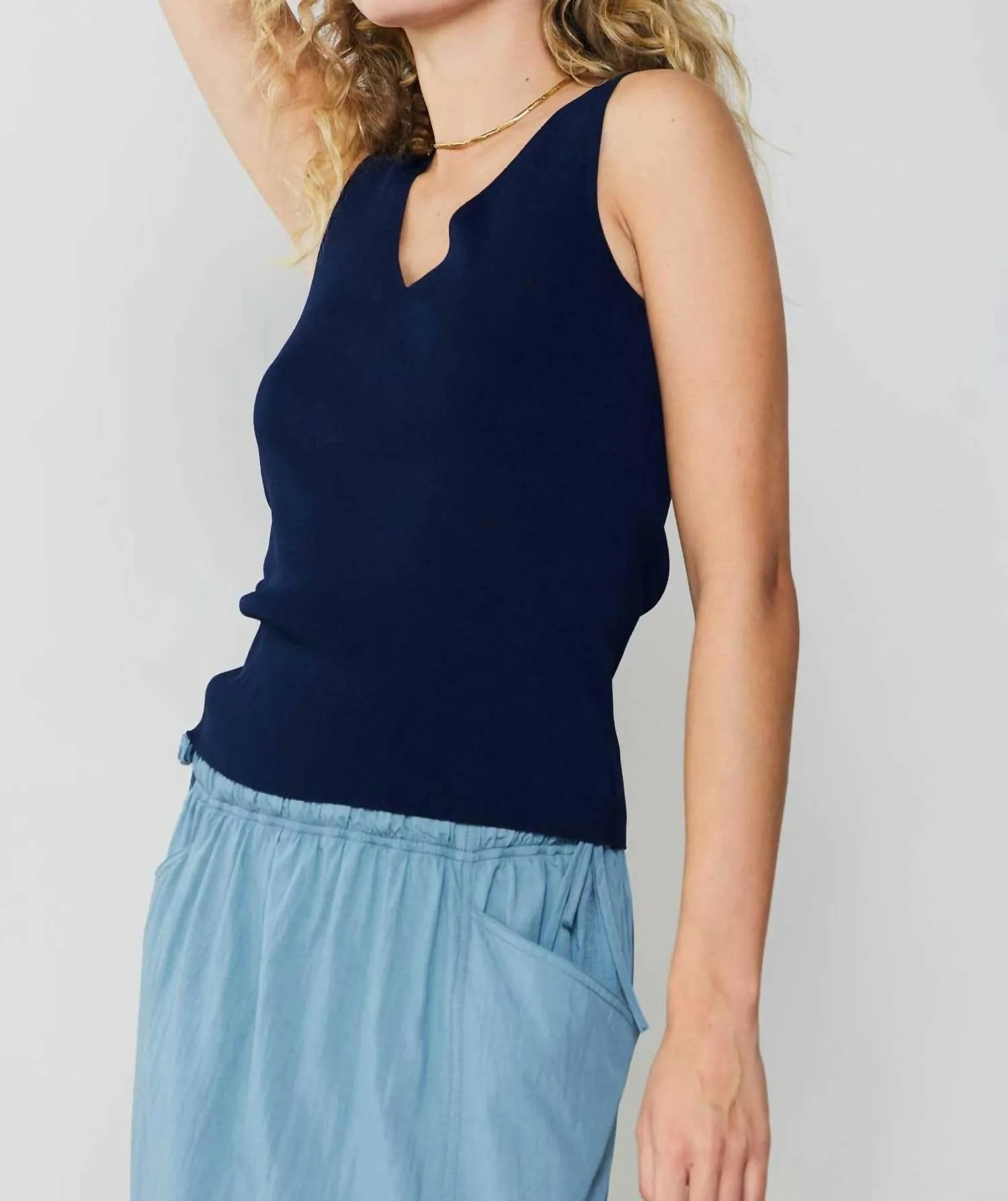 Knit Tank Top In Navy