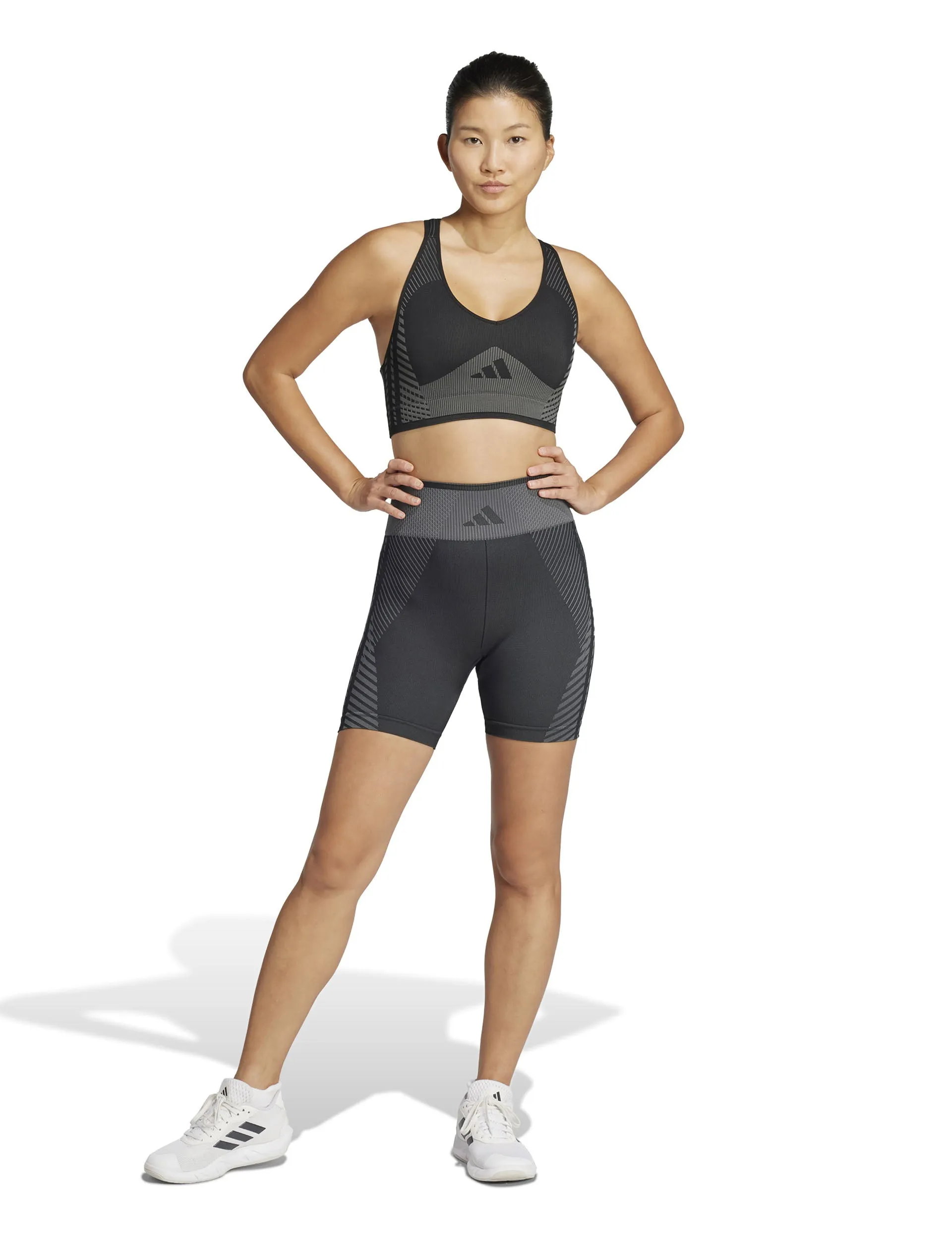Knitted Training 5" Leggings - Black/Grey Six