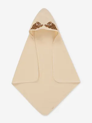 Konges Sløjd Kids Embroidered Tiger Terry Towel in Beige