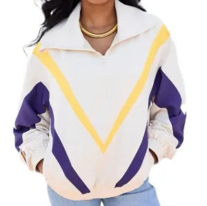 La Lakers Sugar Swizzle Chevron Zip Pullover In Multi