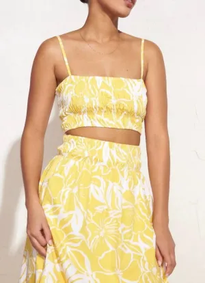 Liya Top In El Marsa Floral Print Marigold