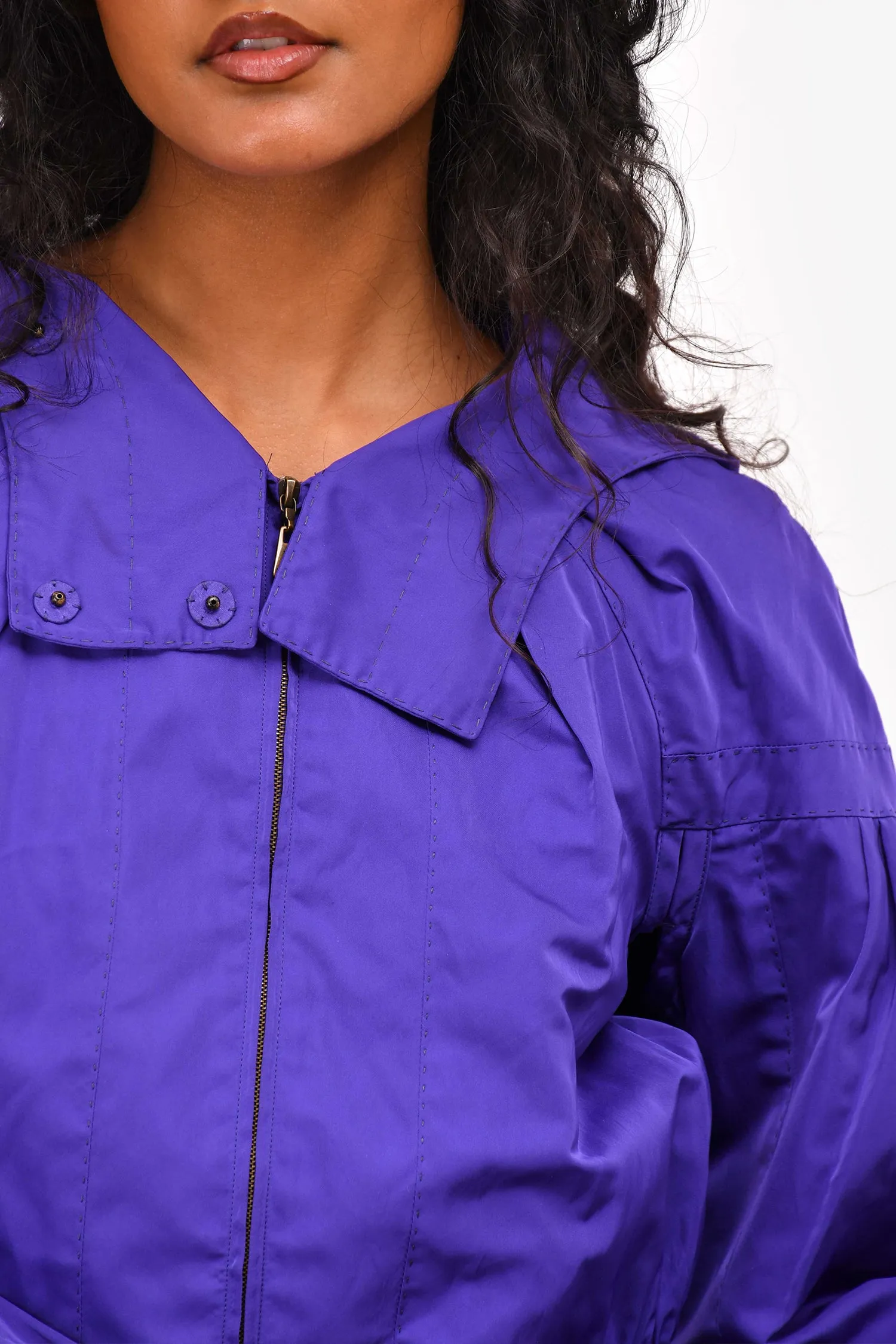 Louis Vuitton Purple Bow Detail Windbreaker Size 38