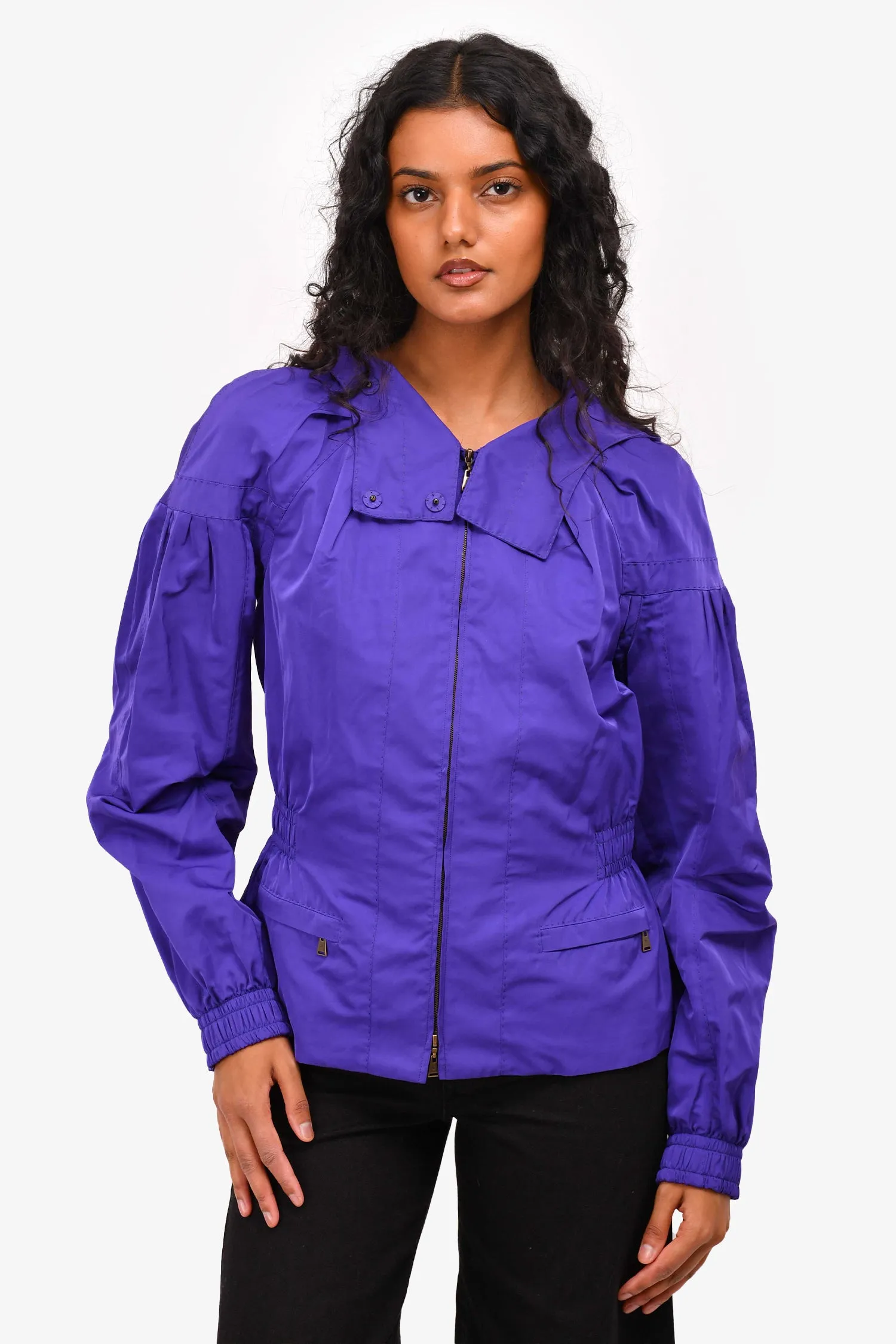 Louis Vuitton Purple Bow Detail Windbreaker Size 38