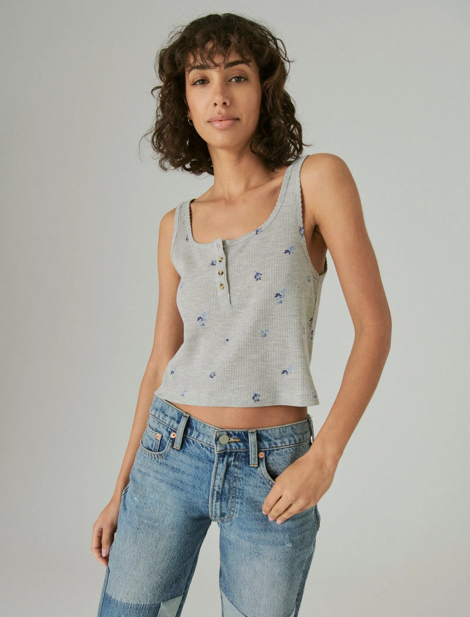 Lucky Brand Women's Waffle Boy Tank