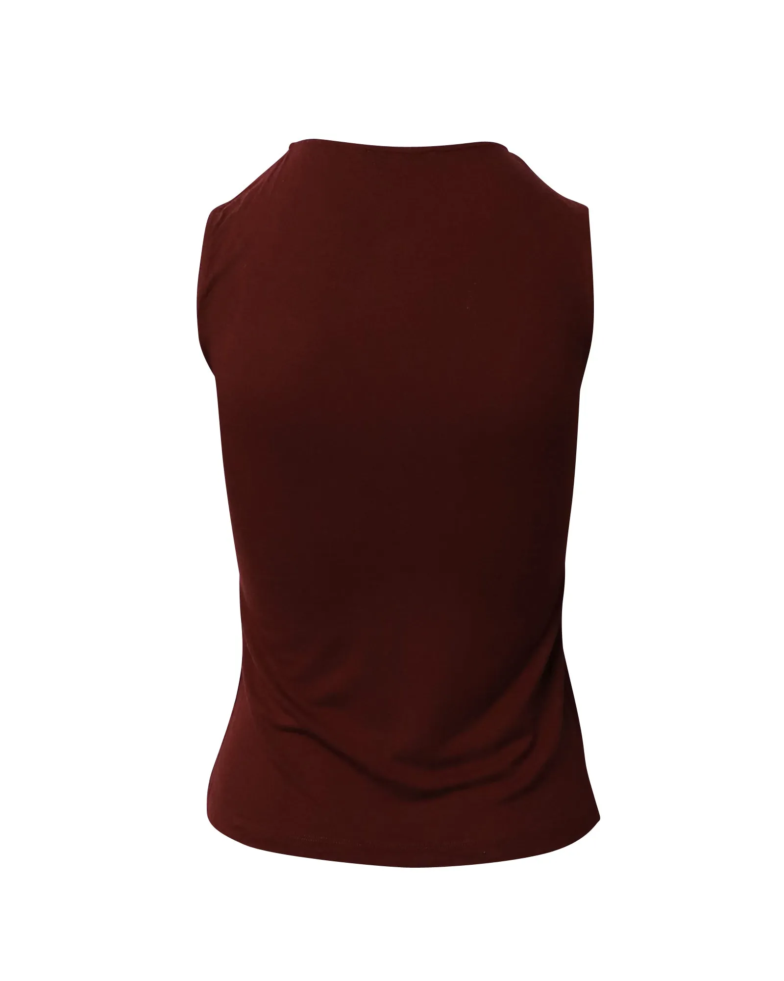 Maje Bow Front Sleeveless Top in Red Viscose