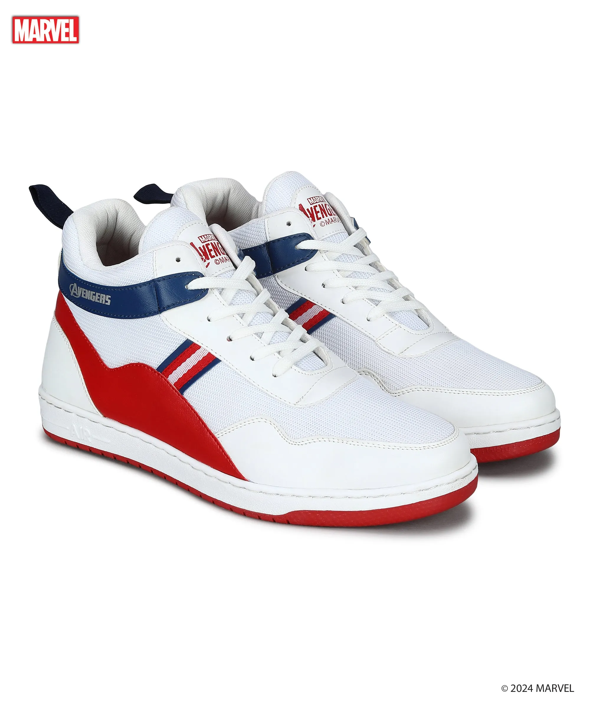 Marvel Men's White Casual Sneakers | Cushioned & Lace up Outdoor Style