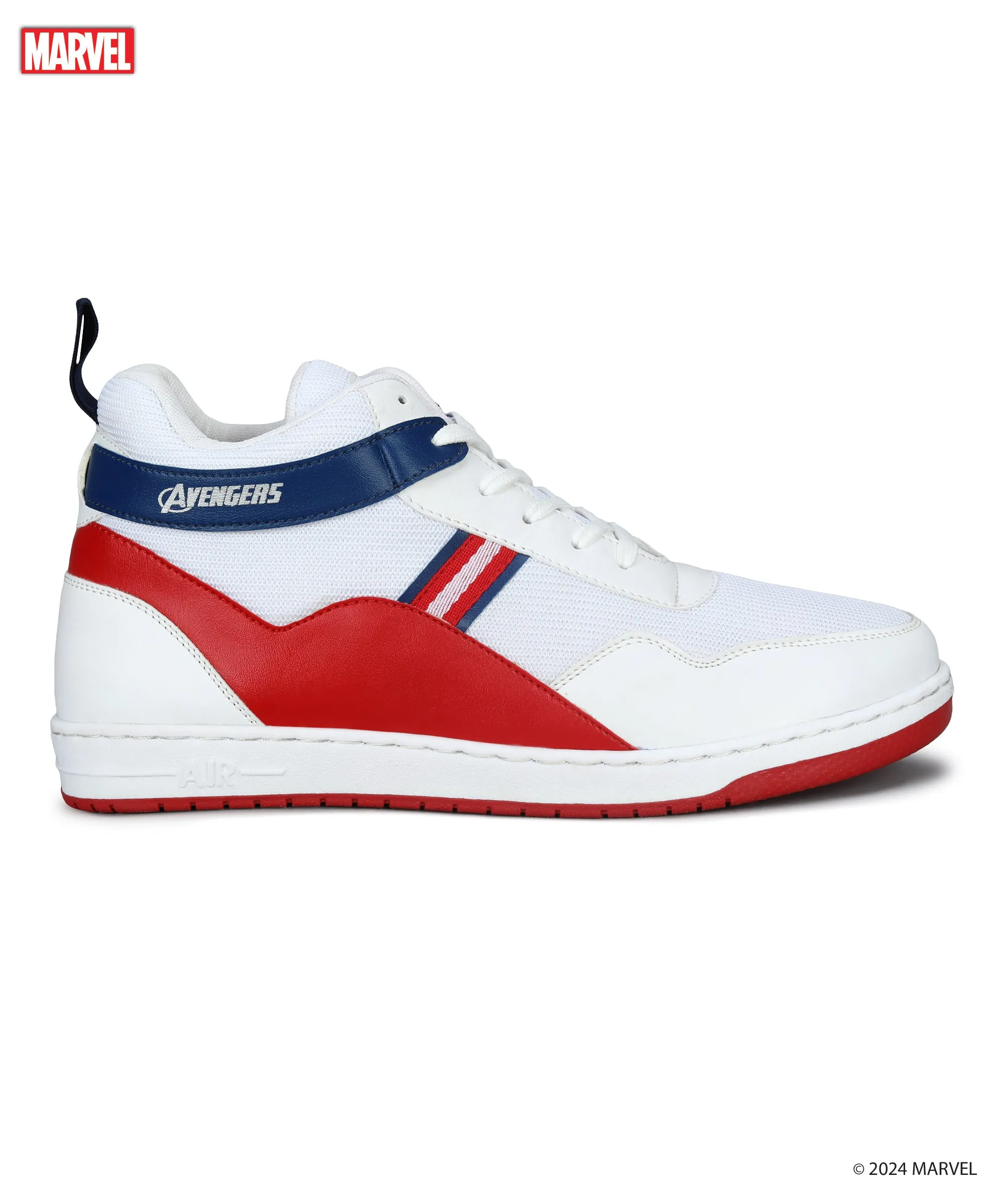 Marvel Men's White Casual Sneakers | Cushioned & Lace up Outdoor Style