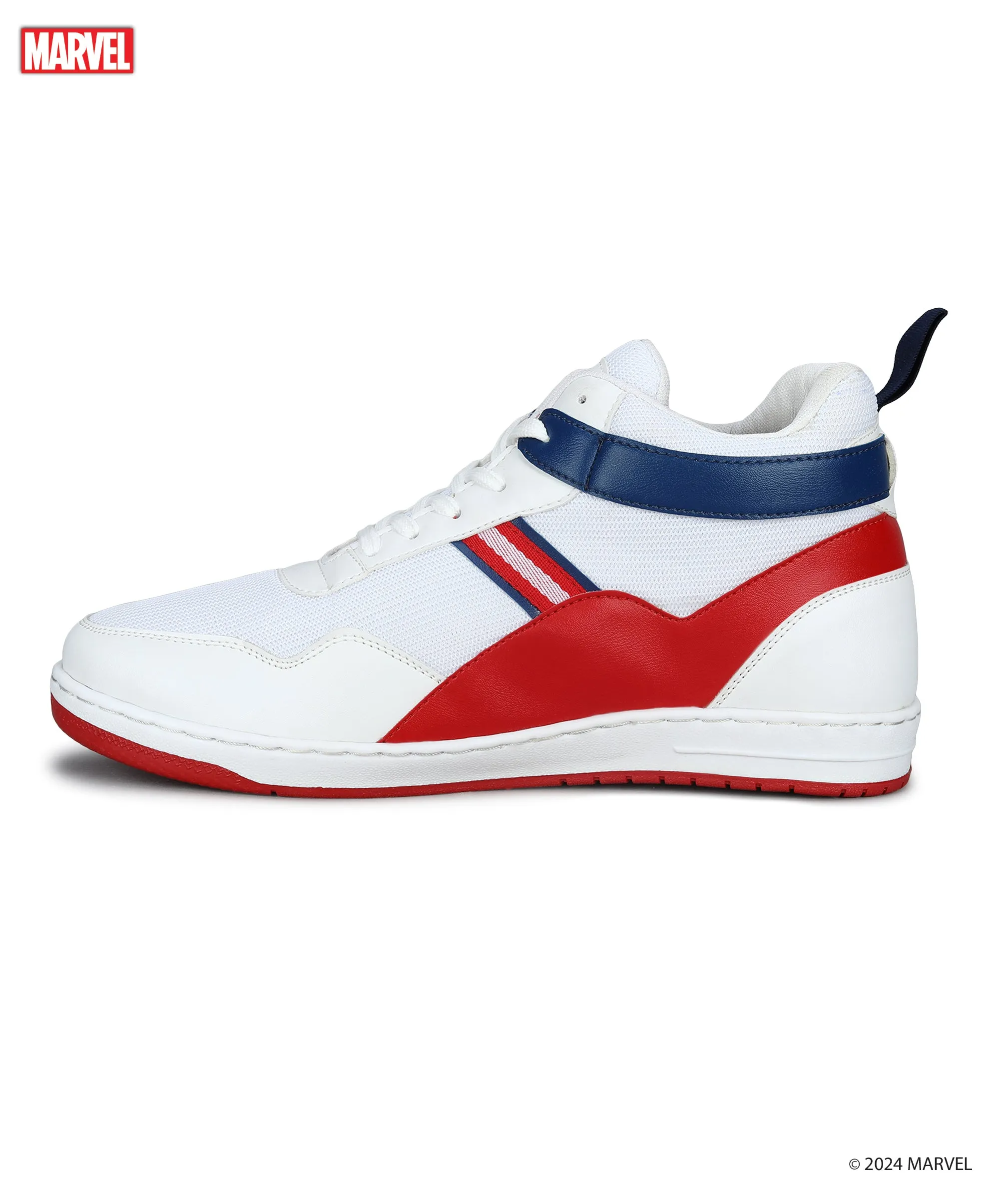 Marvel Men's White Casual Sneakers | Cushioned & Lace up Outdoor Style